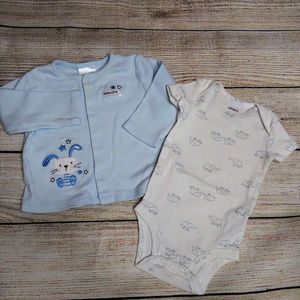 Infant onesie and snap top baby boy blue 3 mo